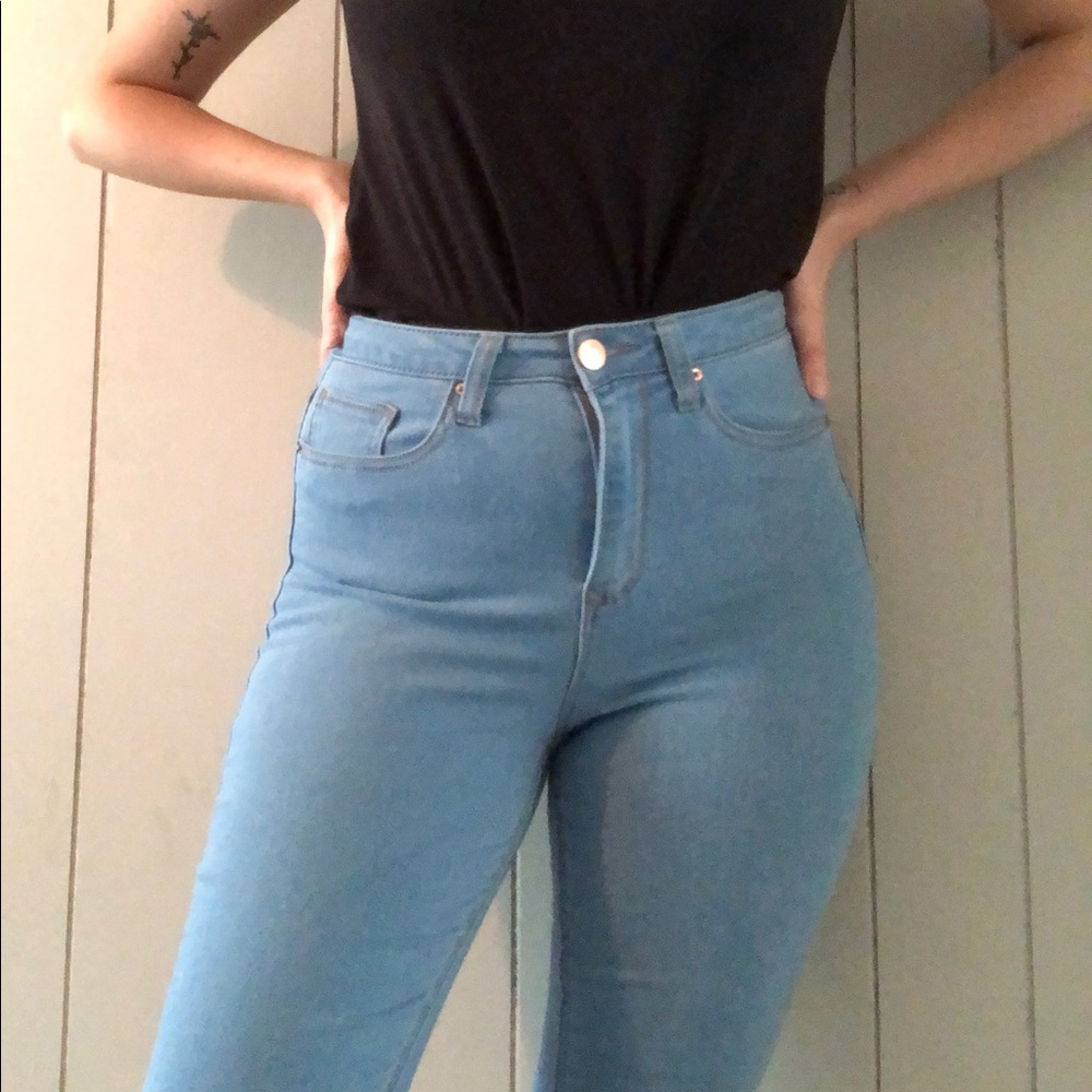 high rise skinny jeans